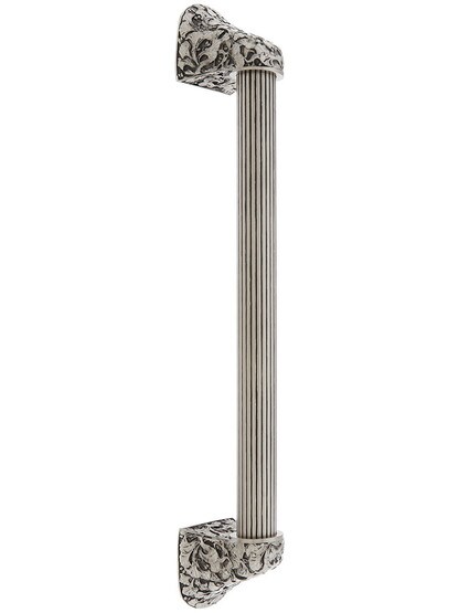 12 inch Ginkgo Leaf Appliance Pull With Fluted Bar in Satin Nickel.